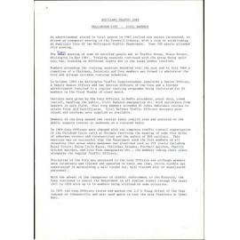 Auxiliary Traffic Corps, Correspondence, notices and annual reports