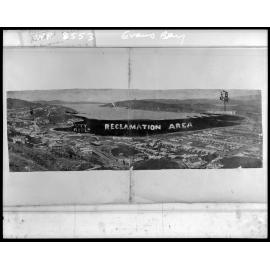 Elevated view showing proposed reclamation at Evans Bay