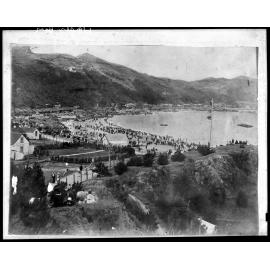 Overlooking busy day at the beach, Worser Bay