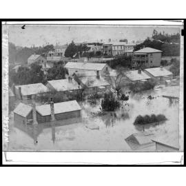 Tinakori Road in flood, Thorndon
