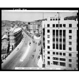Elevated view of Post Office Square at Customhouse Quay and Jervois Quay