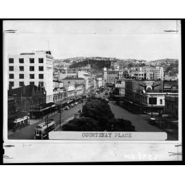 Elevated view of Courtenay Place, from east end