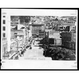 Elevated view of Courtenay Place, from east end