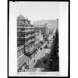 Elevated view of Willis Street (east side), looking south and Hotel Windsor, 45-53 Willis Street