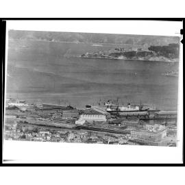 Elevated view of Thorndon foreshore and Railway Station