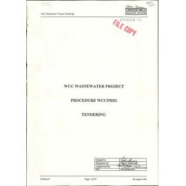 Wellington City Council Wastewater Project, Procedure WCCPRD2, Tendering