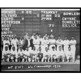 Wellington City Council Tramways Department Cricket team, group photograph
