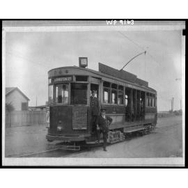Driver and Conductor with Wellington Tramways tramcar bound for Lambton Station