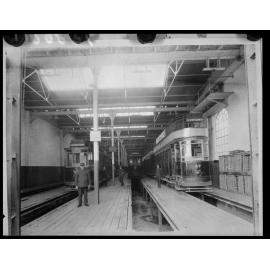 Interior of Tram Barn, Thorndon