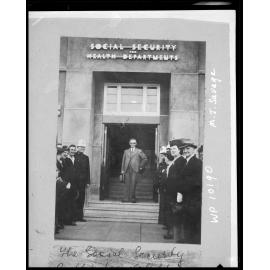 The Social Security and Health Departments building, opened by the Right Hon. M J Savage