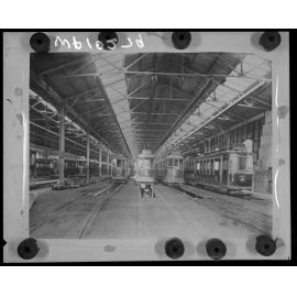 Interior of Newtown Tram Barns, Mansfield Street