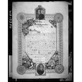 Copy of illuminated address presented to Thomas M Wilford Esq