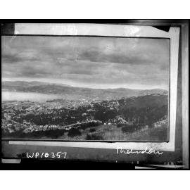 Panorama of Wellington harbour from Tinakori Hills
