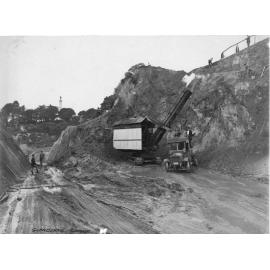 Aerial view of work, looking up towards Tinakori Road intersection