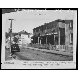 Dilapidated wooden housing, Jessie Street