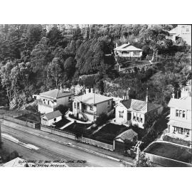 Elevated view of wooden dwellings on Glenmore Street