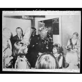 Visit by Karol Cardinal Wojtyla of Cracow, being welcomed at the Wellington Airport.