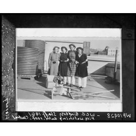 Wellington Public Library bindery staff, fire watching duty, Central Public Library