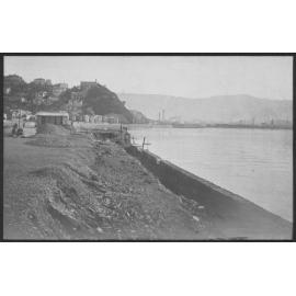 Construction of seawall, looking towards Te Aro.