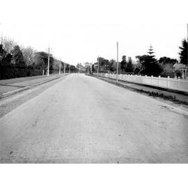 Photograph of the new alsphaltic concrete surface on Hutt Road, previously identified as Main Hutt Road , Hutt Road, October 1925