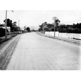 Photograph of the new alsphaltic concrete surface on Hutt Road, previously identified as Main Hutt Road , Hutt Road, October 1925