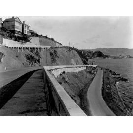 Photograph of the new alsphaltic concrete surface, surfacing completed on Carlton Gore Road, May 1926 and Evans Bay Road, October 1925, Carlton Gore Road and Evans Bay Road, October 1925-May 1926