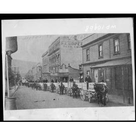 Wellington City Council Milk Supply Carts, lined up in Dixon Street