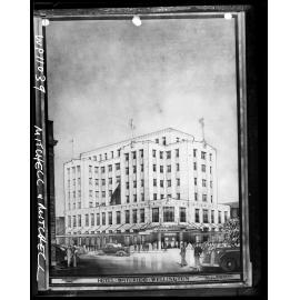 Copy photograph of architects sketch, Waterloo Hotel, corner of Bunny Street and Waterloo Quay