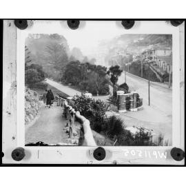 Elevated view of gates to Botanic Garden, Glenmore Street
