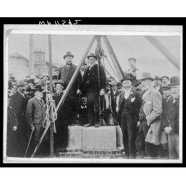 Foundation stone being laid for Central Fire Brigade Station