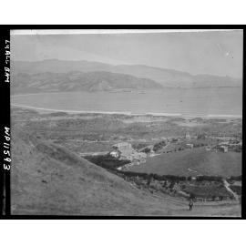 Elevated view of a wooden dwelling overlooking Lyall Bay [112 Queens Drive]