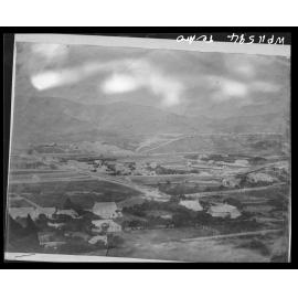 Overlooking Te Aro, looking towards the Military Barracks on the north side of Buckle Street