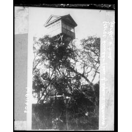 Look-out tower built in the garden of the home of G Hunter