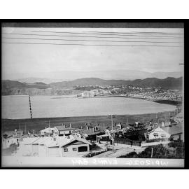 Elevated view of Evans Bay, area of proposed reclamation