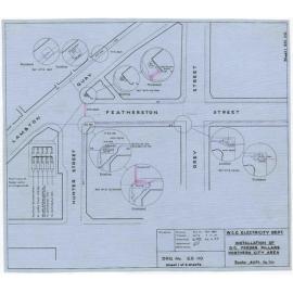 Maps entitled "Installation of D.C feeder pillars Northern city area"