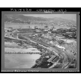 Elevated view of Thorndon Railyards and reclamation work