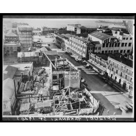 Elevated view of Taranaki Street, looking north from Manners Street.