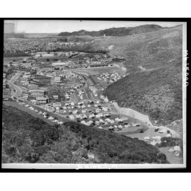 Elevated view of Miramar Motor Camp, looking south