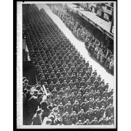 US Marines marching in formation down Lambton Quay