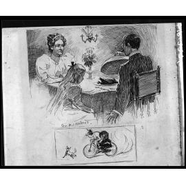 Copy of art work by George Lambert, Australian painter - Family at Dinner