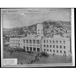 Elevated view of the opening ceremony, Central Fire Station, Oriental Parade