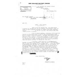 Correspondence re war medals and war memorials between NZEF War Accounts and Records Office and Union Steam Ship Compan