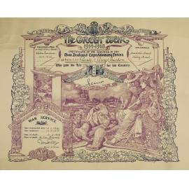 Illuminated certificate of service and cover letters Private Percy Burton 40433 