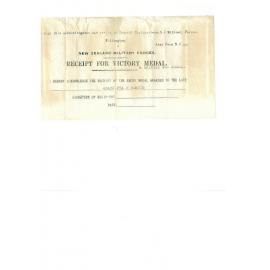 Receipt for medals Private Percy Burton 40433