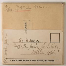 Memorial plaque, receipt and cover letter Lance Corporal James Lovell 5/194