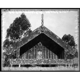 Horowhenua, elaborately carved Maori pataka on the late Sir Walter Butler's property