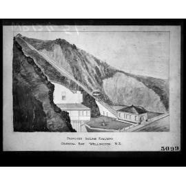 Copy photograph of a plan for an inclined railway, from Oriental Parade