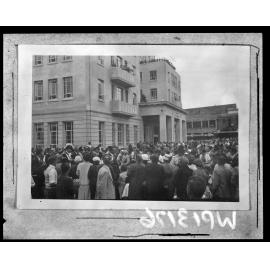 Crowd gathered in Civic Square, for visit of Duke of Edinburgh