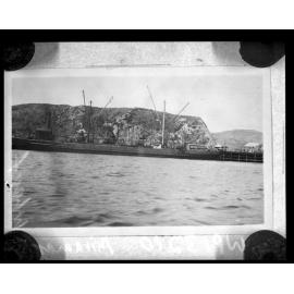 Coal Hulk Arawata berthed at Miramar Wharf