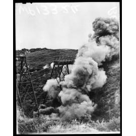 Belmont Viaduct being demolished